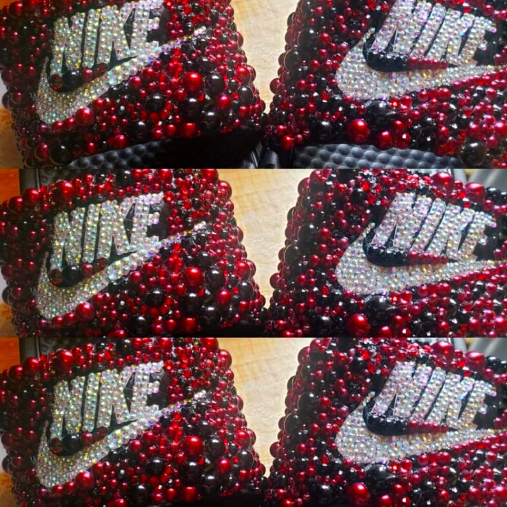 Blinged  Embellished Nike Slides